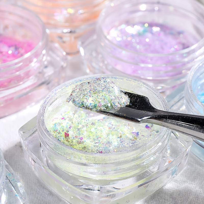 Holographic Nail Glitter Sequins iridescent Nail Glitter - Temu